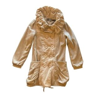 RYU Ruffle Button Faux Suede Coat New Condition